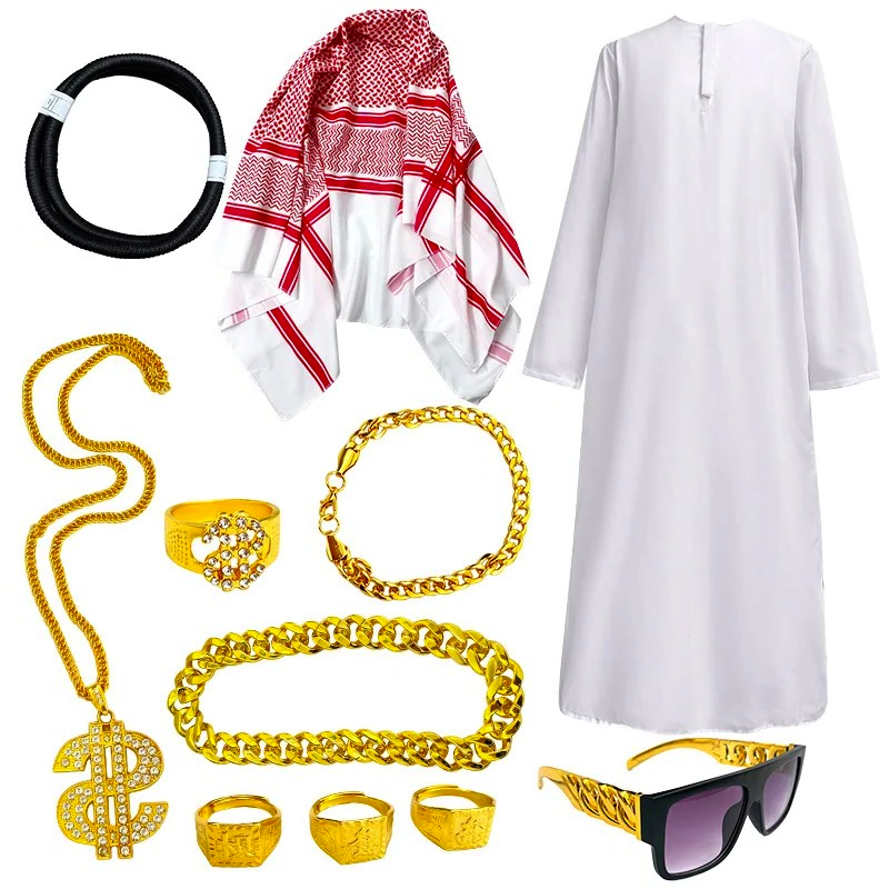 Men Accessories Kit - Arabian Prince White Robe Men Arab