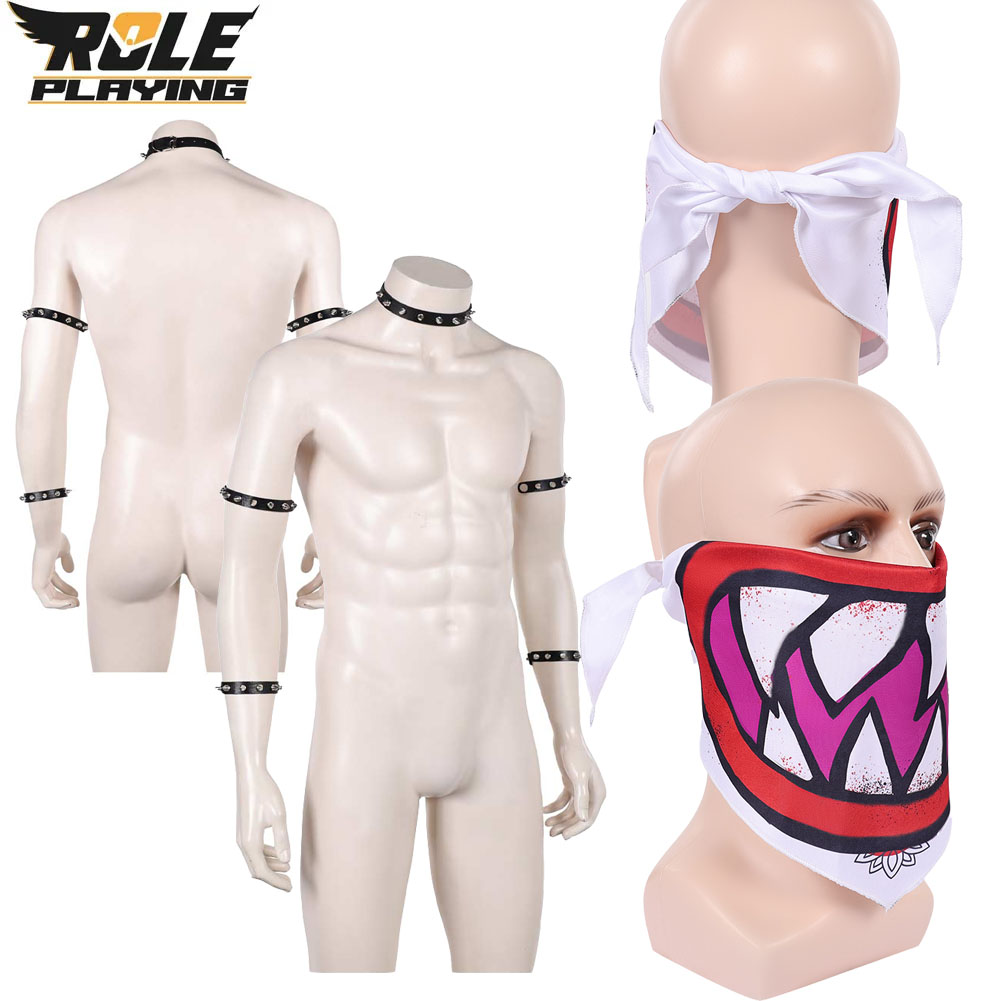Men Accessories Kit - Bowser Cosplay Scarf Mask Bracelet Collar