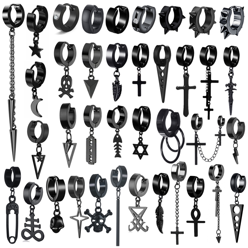 Men'S Accessories Drop Shipping - 2023 New Black Punk Stainless Steel