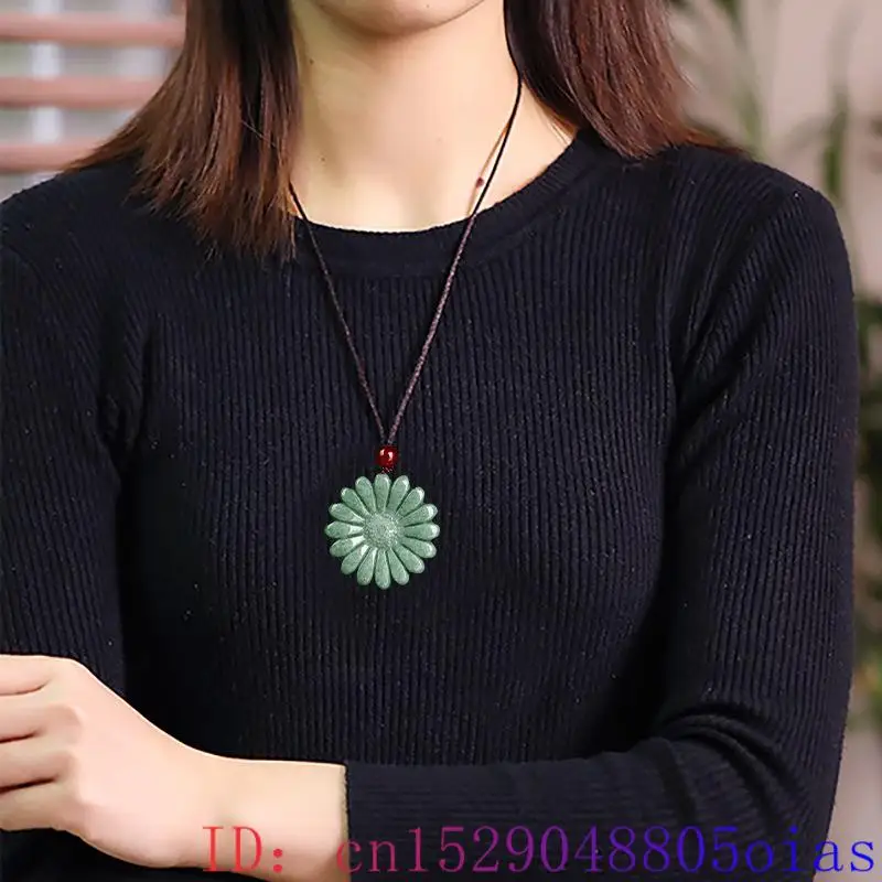 Green Jadeite Sunflower Pendan - Men'S Mens Accessories review and price