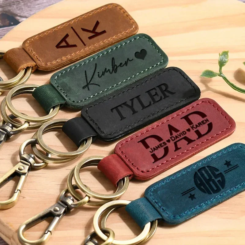 Laser Custom Logo Leather Keyc - Men Accessories In Silver review and price