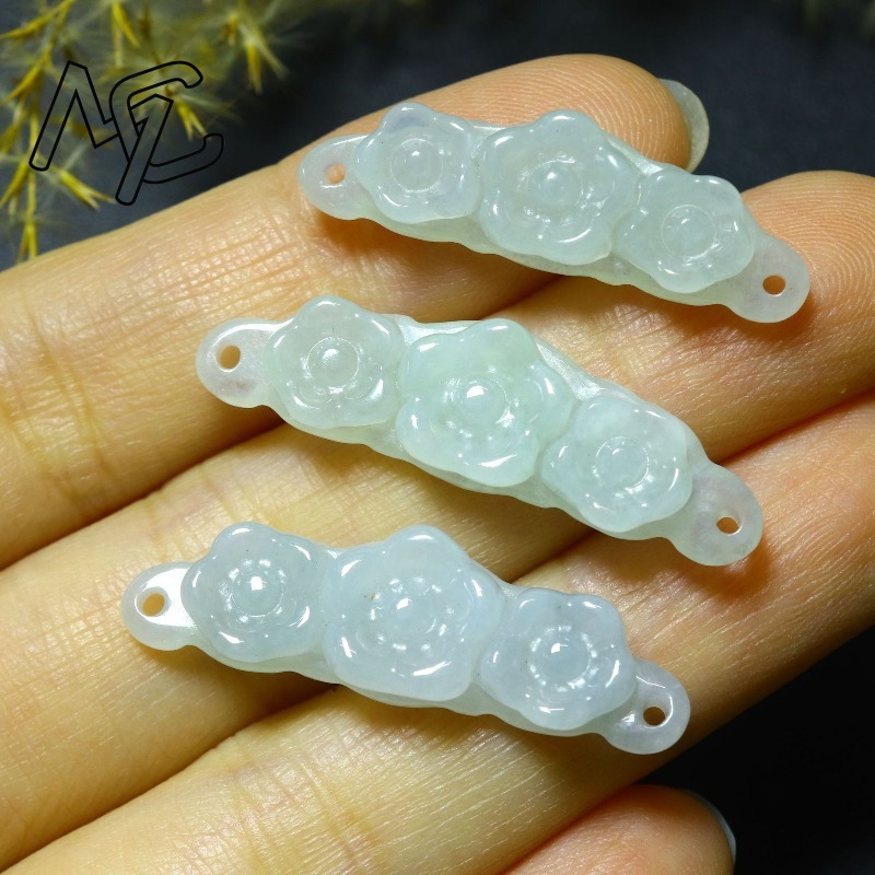 1pc Natural Jadeite Emerald Fl - Men'S Mens Accessories review and price
