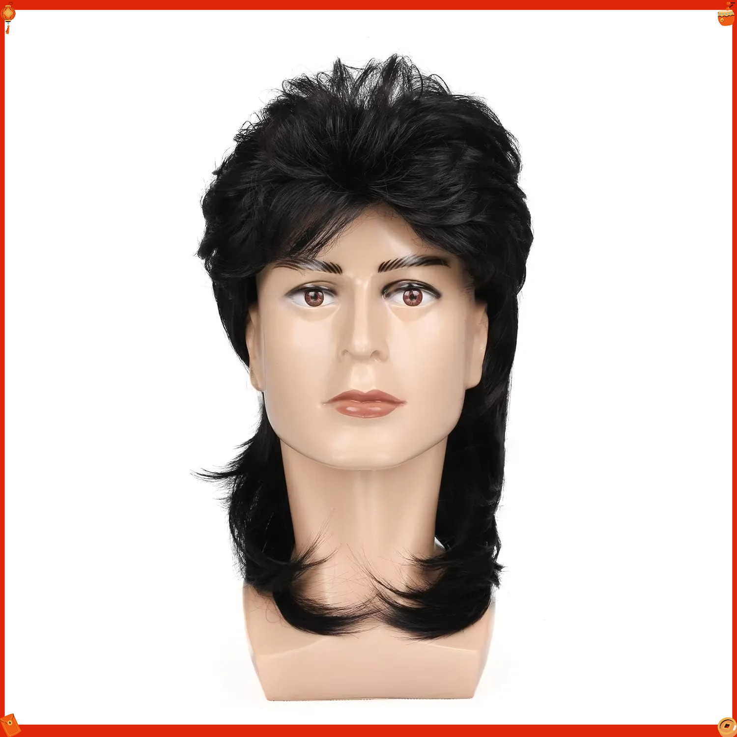 Synthetic Mullet Wig for Men R - Men'S Accessories In The 80S review and price