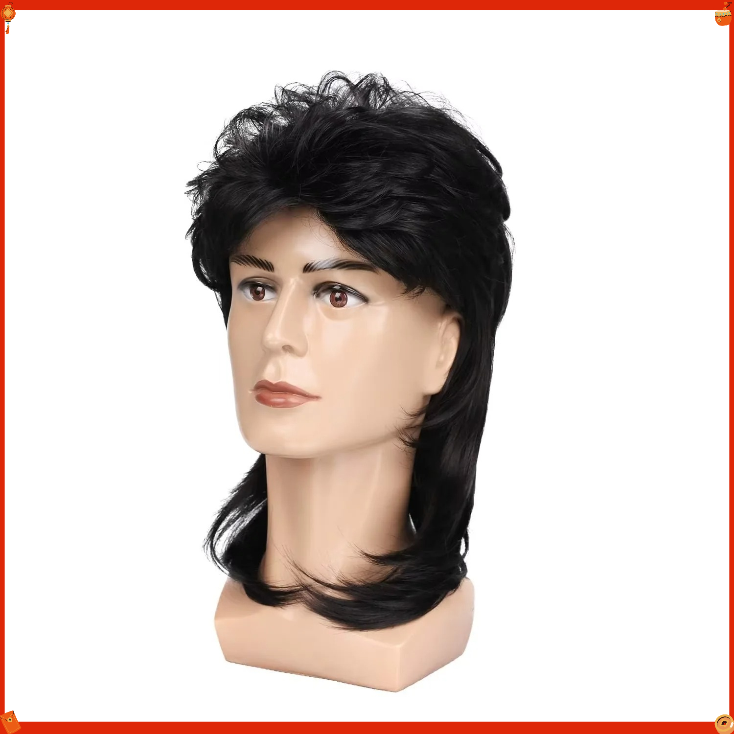 Synthetic Mullet Wig for Men R - Men'S Accessories In The 80S review and price