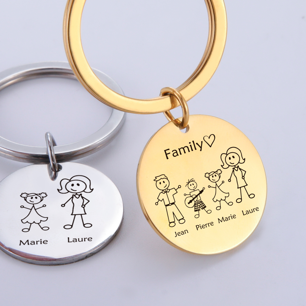 Family Personalized Keychain C - Men Accessories In Silver review and price