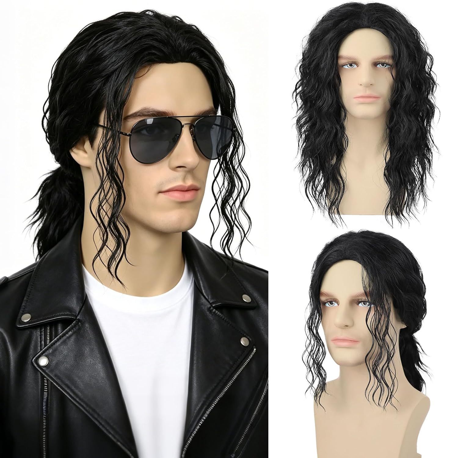 Mens Black Curly Wig for Costu - Men'S Accessories In The 80S review and price