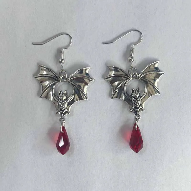 1Pair Gothic Vampire Bat Earri - Men'S Vampire Accessories review and price